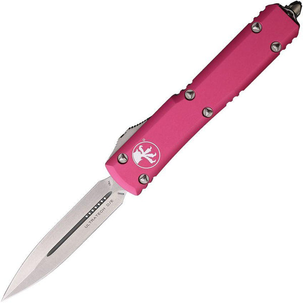 Microtech Auto Ut D/E Pink Aluminum Stonewash Bohler M390 - Knives.mx