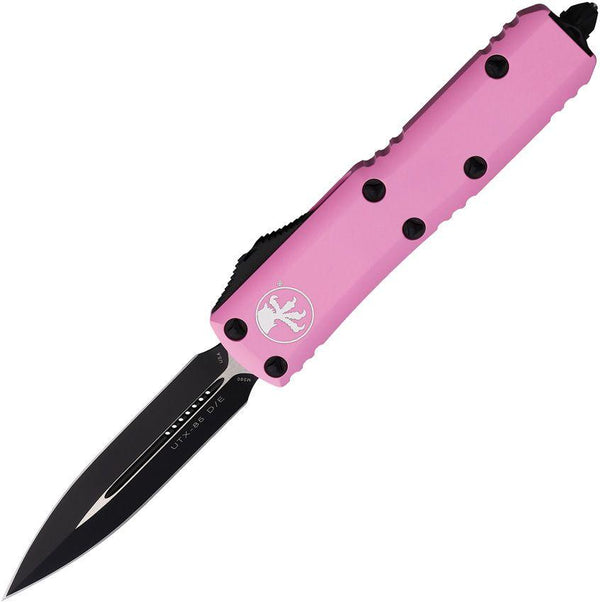 Microtech Auto UTX-85 D/E OTF Pink Aluminum Cerakote & Satin Bohler M390 - Knives.mx
