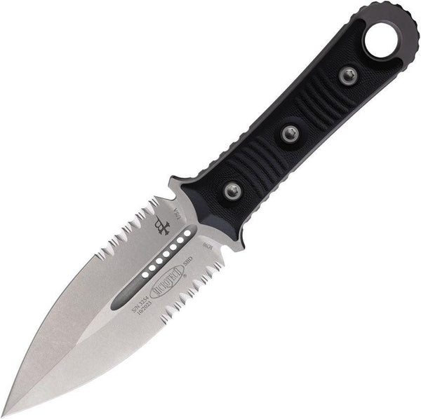 Microtech SBD Dagger Black G10 Stonewash PS Double Edge Premium Steel - Knives.mx