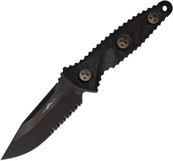 Microtech Socom Alpha Mini S/E Black G10 Coated DLC Partially Serrated Bohler M390 - Knives.mx