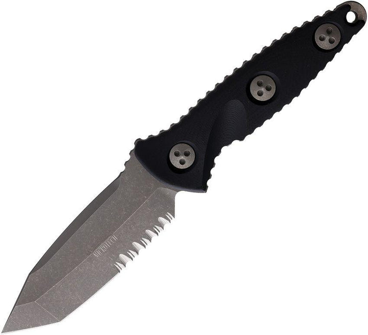 Microtech Socom Alpha Mini T/E Black G10 Apocalyptic Partially Serrated Tanto Bohler M390 - Knives.mx