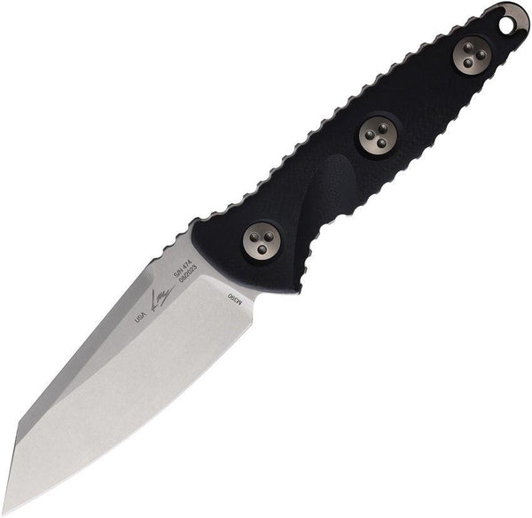 Microtech Socom Alpha Mini Warcom Black G10 Stonewash Wharncliffe Bohler M390 - Knives.mx
