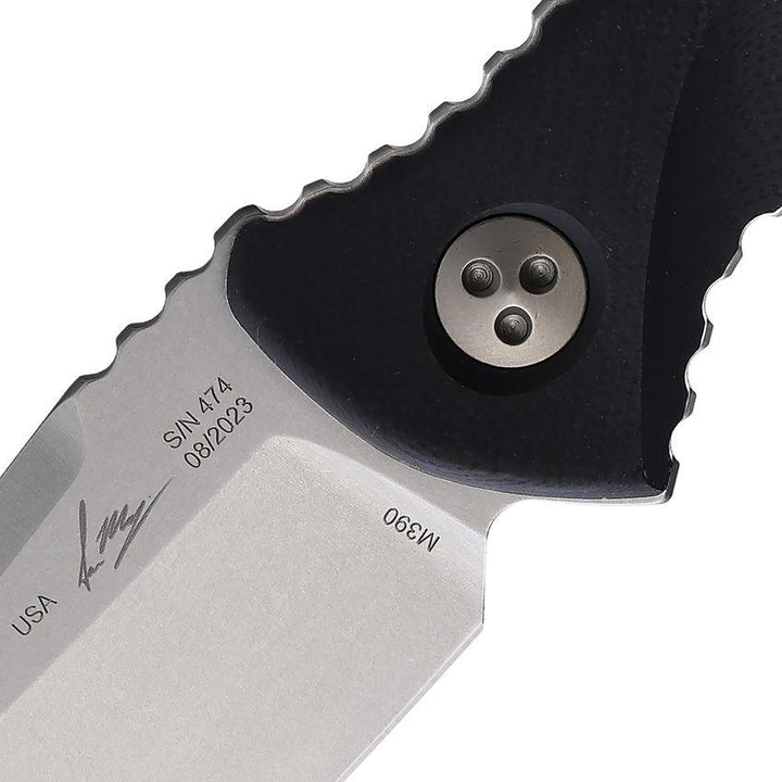Microtech Socom Alpha Mini Warcom Black G10 Stonewash Wharncliffe Bohler M390 - Knives.mx