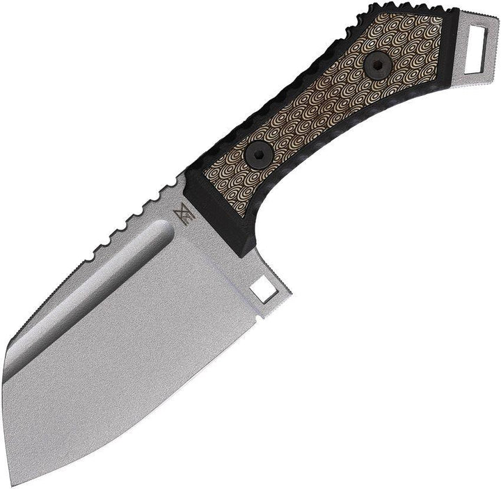 Midgards-Messer Nerthus Fixed Blade Black Stonewash Titanium w Copper inlay Sand Blast CPM-3V - Knives.mx