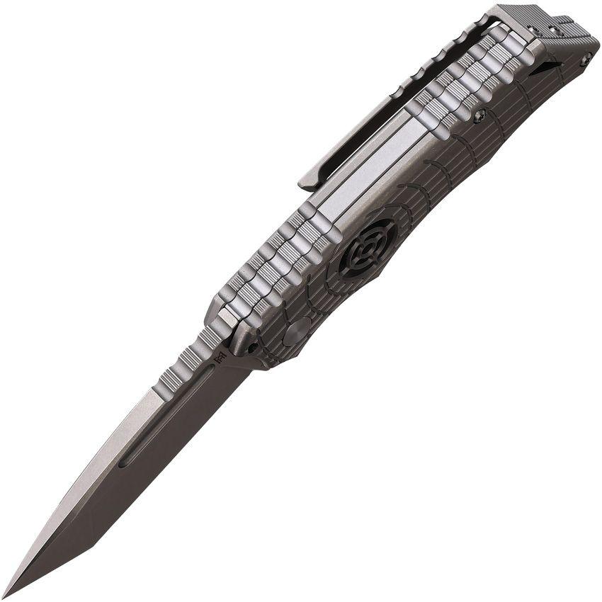 Midgards-Messer Shield Sights Slipjoint Gray Titanium Stonewash D2 - Knives.mx