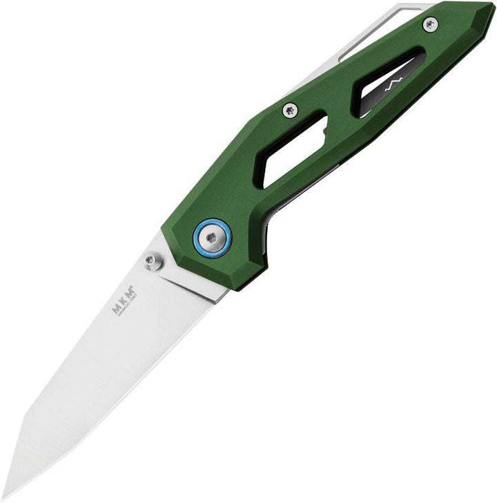 MKM-Maniago Knife Makers Edge Linerlock Green Aluminum Satin Elmax - Knives.mx