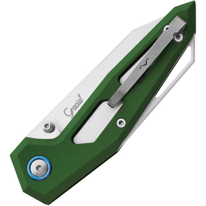 MKM-Maniago Knife Makers Edge Linerlock Green Aluminum Satin Elmax - Knives.mx