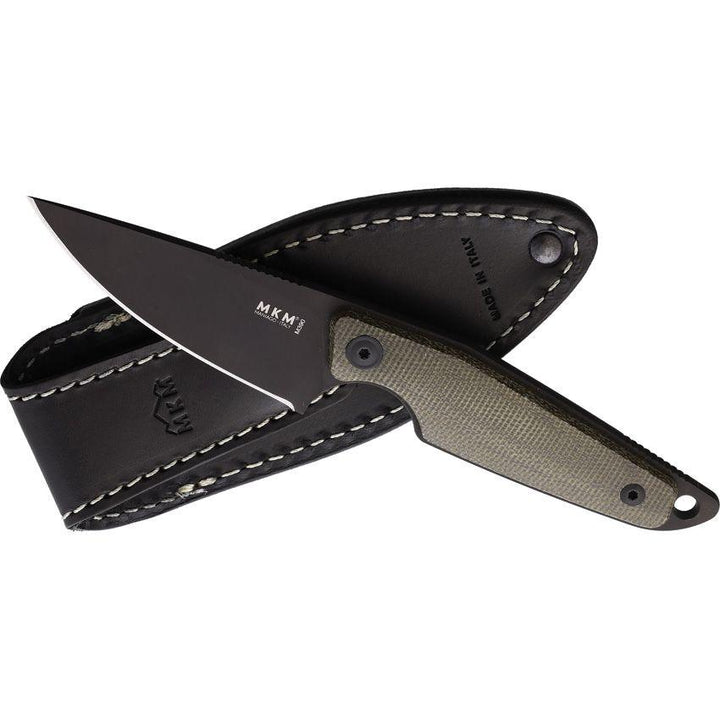 MKM-Maniago Knife Makers Makro 1 Green Micarta Black Oxide Bohler M390 - Knives.mx