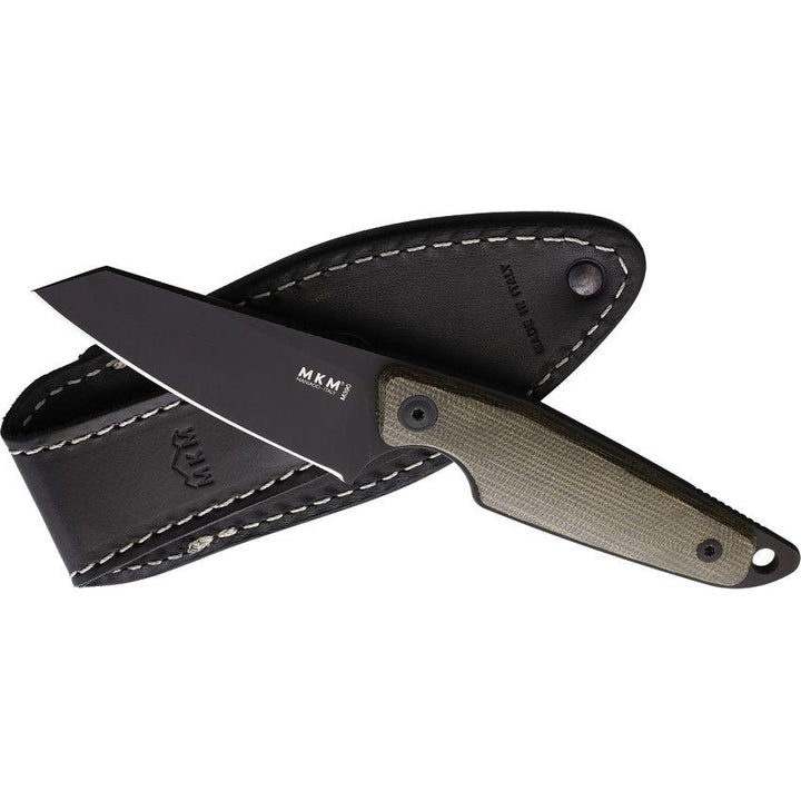 MKM-Maniago Knife Makers Makro 2 Green Micarta Black Oxide Bohler M390 - Knives.mx