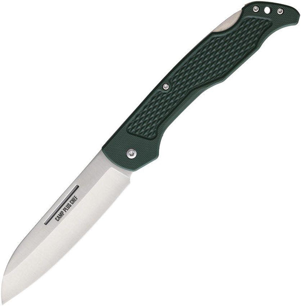 Ontario Camp Plus Chef's Lockback Green Checkered GFN Satin 420 Stainless - Knives.mx