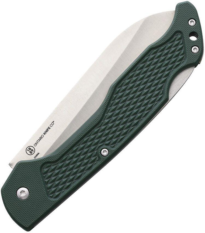 Ontario Camp Plus Chef's Lockback Green Checkered GFN Satin 420 Stainless - Knives.mx