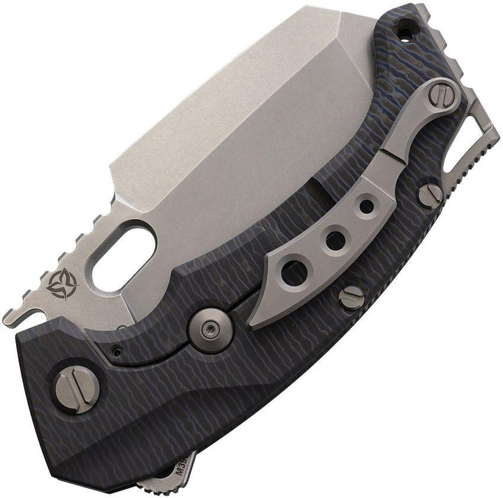 PMP Knives Titano Framelock Flame Anodized Titanium Stonewash Tanto Bohler M390 - Knives.mx