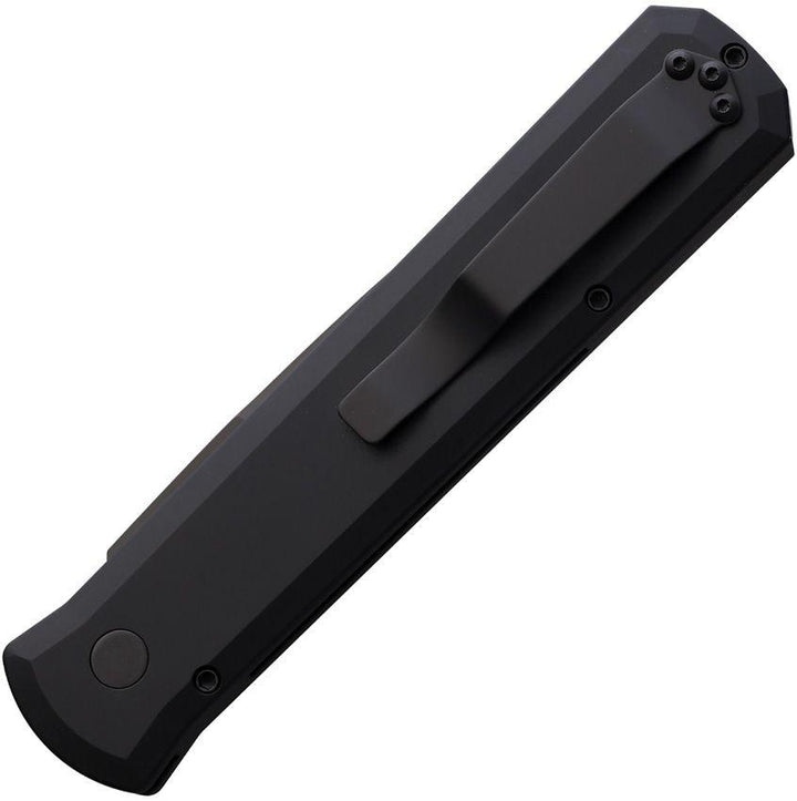 Pro Tech Auto Godfather Button Lock Black Anodized Aluminum DLC Spear Point 154CM - Knives.mx