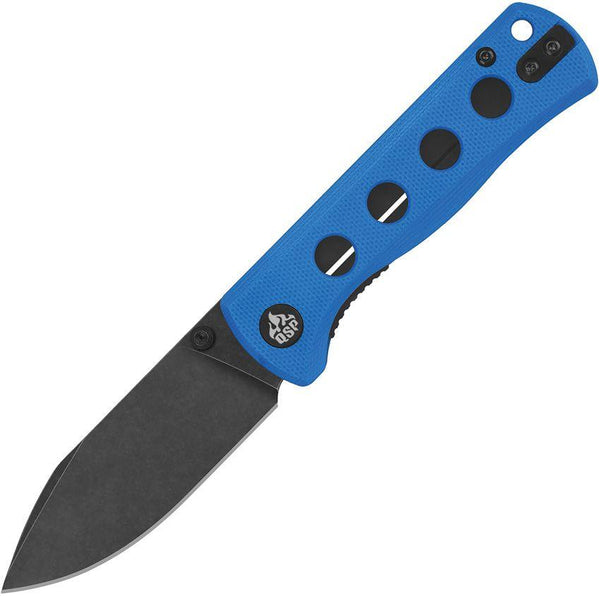 QSP Knife Canary Linerlock Blue G10 Black Stonewash 14C28N Sandvik - Knives.mx