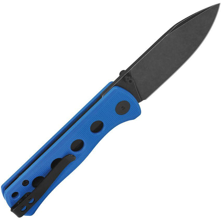 QSP Knife Canary Linerlock Blue G10 Black Stonewash 14C28N Sandvik - Knives.mx