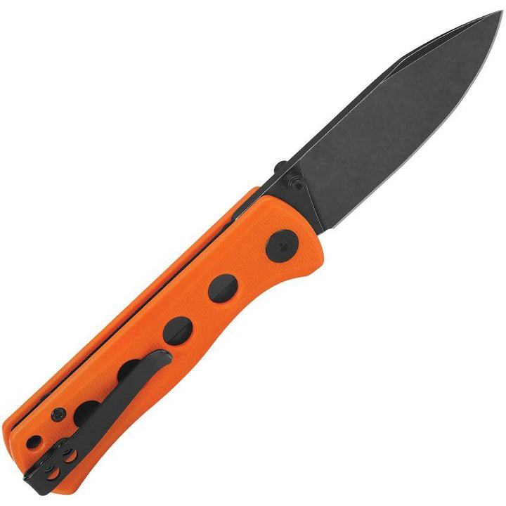 QSP Knife Canary Linerlock Orange G10 Black Stonewash 14C28N Sandvik - Knives.mx