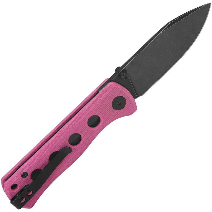 QSP Knife Canary Linerlock Pink G10 Black Stonewash 14C28N Sandvik - Knives.mx