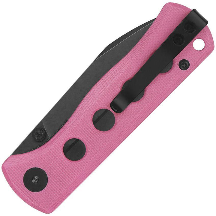 QSP Knife Canary Linerlock Pink G10 Black Stonewash 14C28N Sandvik - Knives.mx