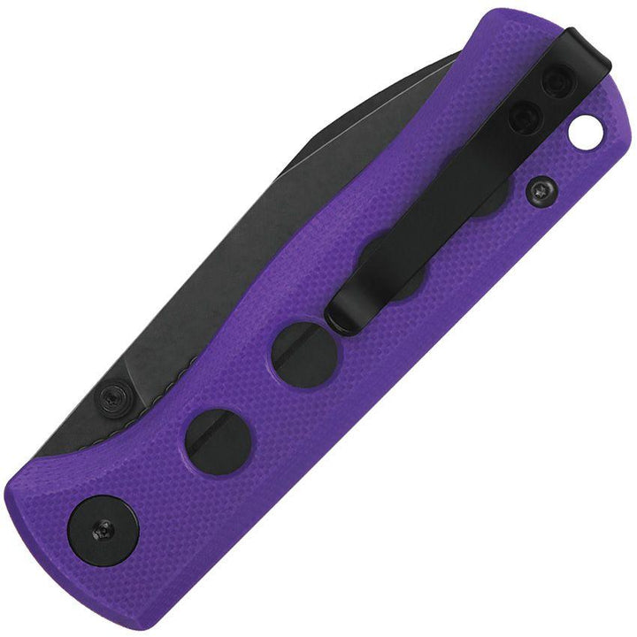 QSP Knife Canary Linerlock Purple G10 Black Stonewash 14C28N Sandvik - Knives.mx