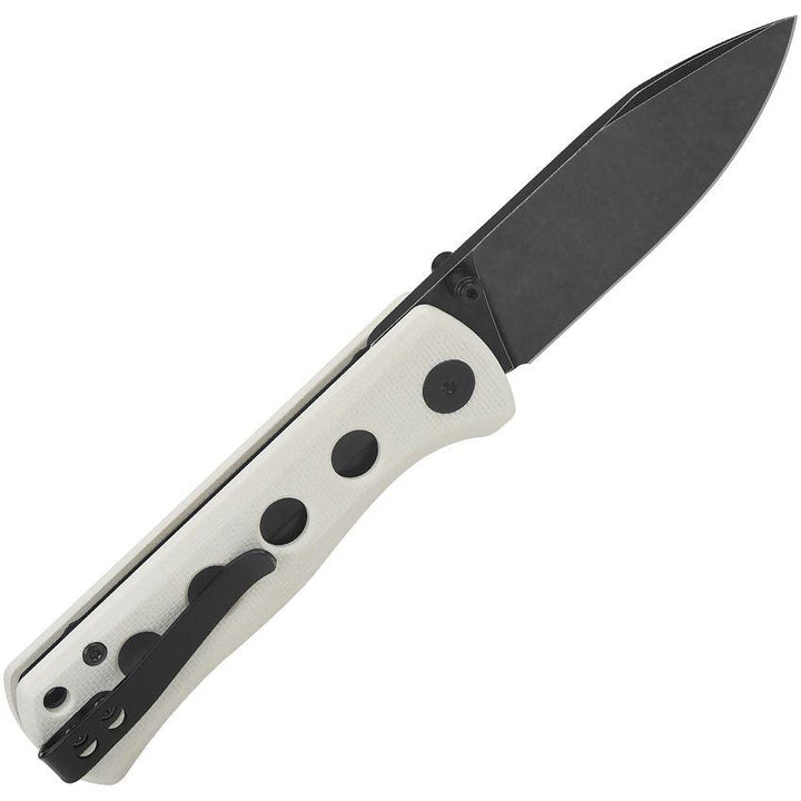 QSP Knife Canary Linerlock White G10 Black Stonewash 14C28N Sandvik - Knives.mx