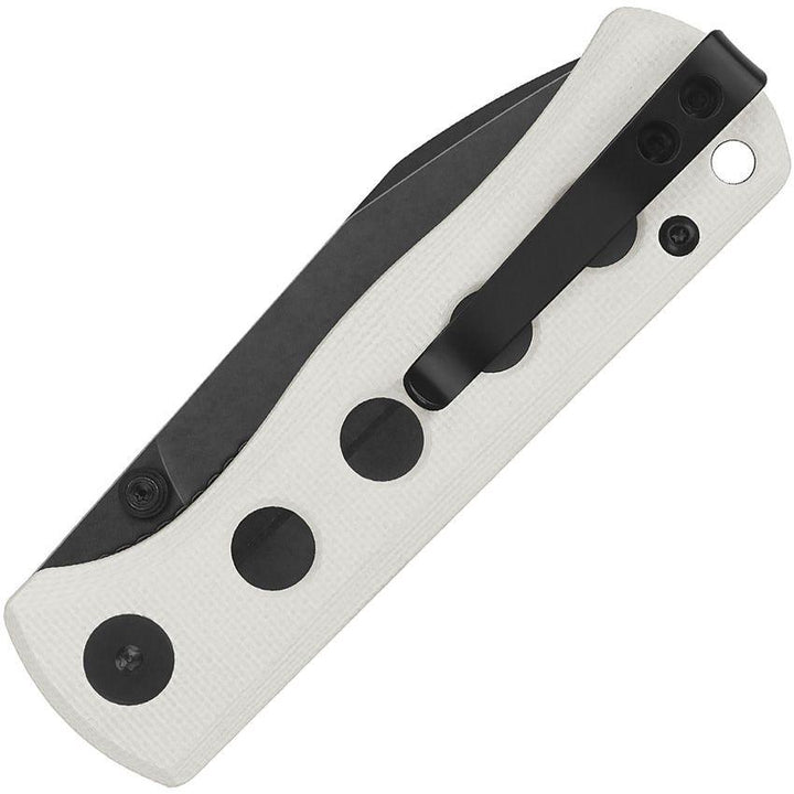 QSP Knife Canary Linerlock White G10 Black Stonewash 14C28N Sandvik - Knives.mx