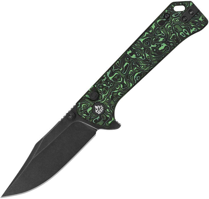 QSP Knife Grebe Green CF Black Stonewashed S35VN - Knives.mx