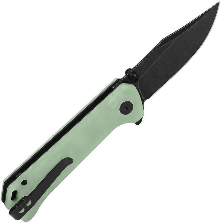 QSP Knife Grebe Natural Jade G10 Black Stonewashed 14C28N - Knives.mx