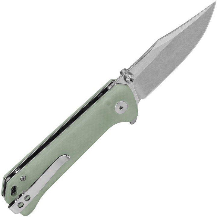 QSP Knife Grebe Natural Jade G10 Stonewashed 14C28N - Knives.mx