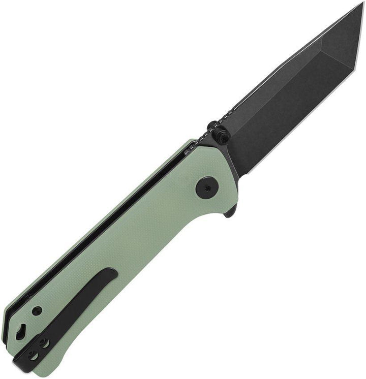 QSP Knife Grebe T Jade G10 Black Stonewashed Tanto 14C28N - Knives.mx