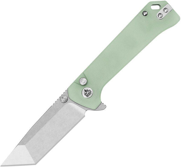 QSP Knife Grebe T Jade G10 Stonewashed Tanto 14C28N - Knives.mx