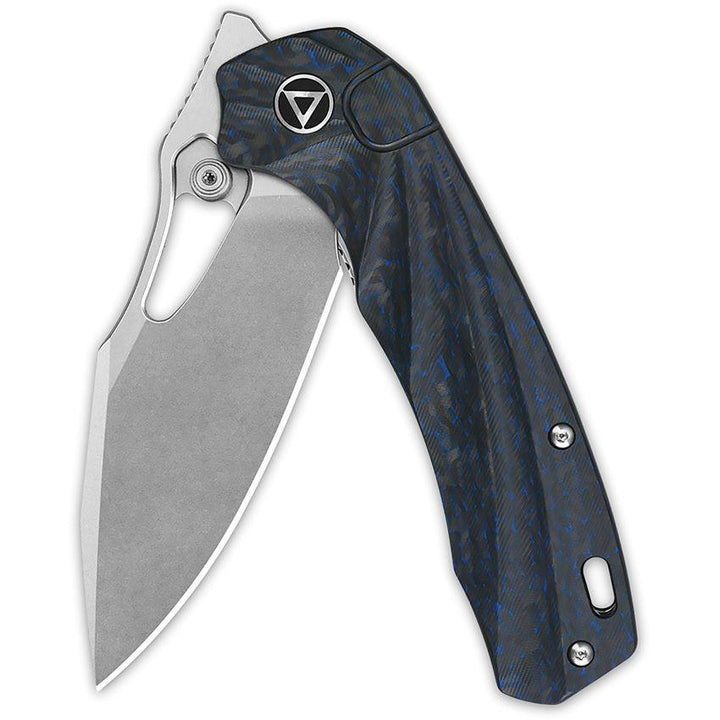 QSP Knife Hornbill Linerlock Blue Sculpted Carbon Fiber Stonewash S35VN - Knives.mx