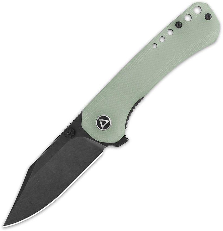 QSP Knife Kestrel Linerlock Jade G10 Black Stonewash 14C28N Sandvik - Knives.mx