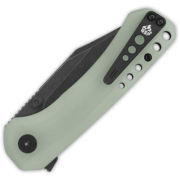 QSP Knife Kestrel Linerlock Jade G10 Black Stonewash 14C28N Sandvik - Knives.mx