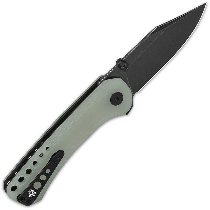 QSP Knife Kestrel Linerlock Jade G10 Black Stonewash 14C28N Sandvik - Knives.mx