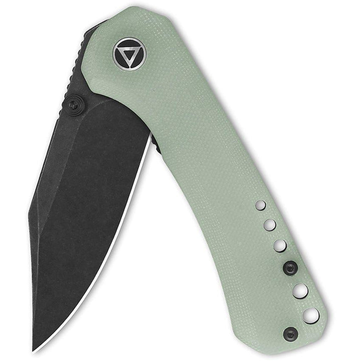 QSP Knife Kestrel Linerlock Jade G10 Black Stonewash 14C28N Sandvik - Knives.mx