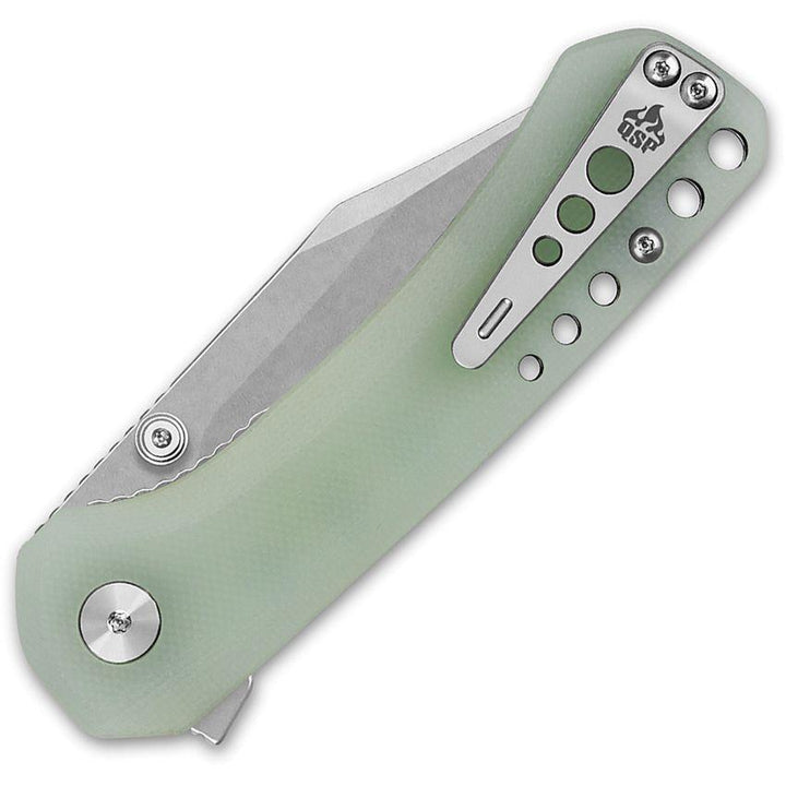 QSP Knife Kestrel Linerlock Jade G10 Stonewash 14C28N Sandvik - Knives.mx