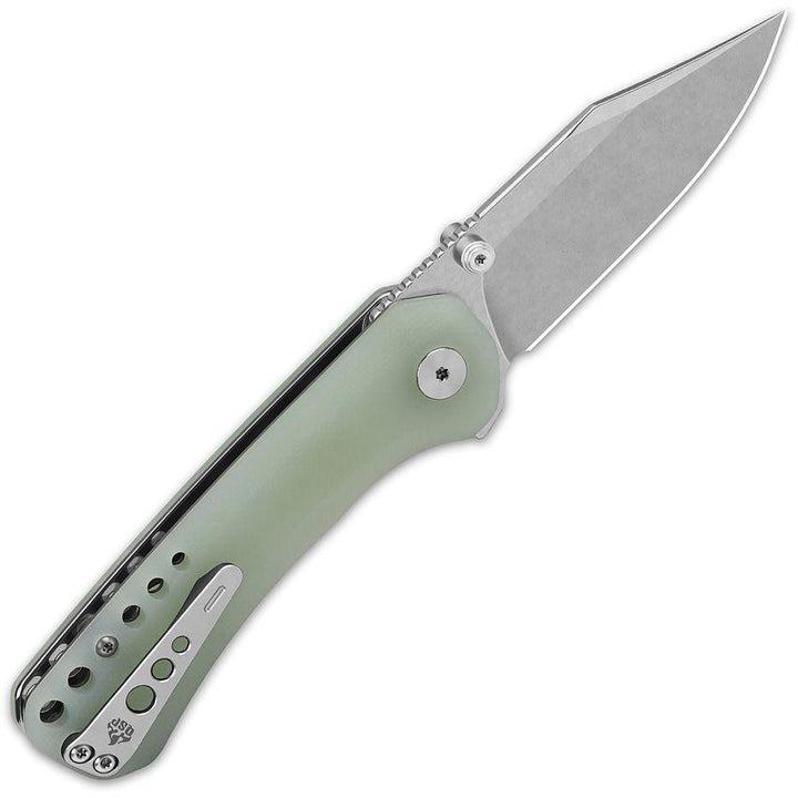 QSP Knife Kestrel Linerlock Jade G10 Stonewash 14C28N Sandvik - Knives.mx