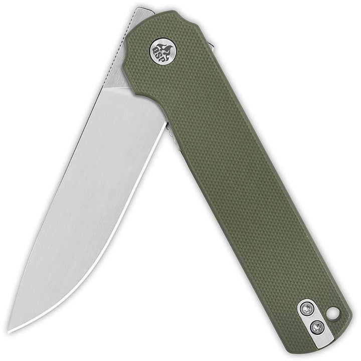 QSP Knife Lark Linerlock Green G10 Satin 14C28N Sandvik - Knives.mx