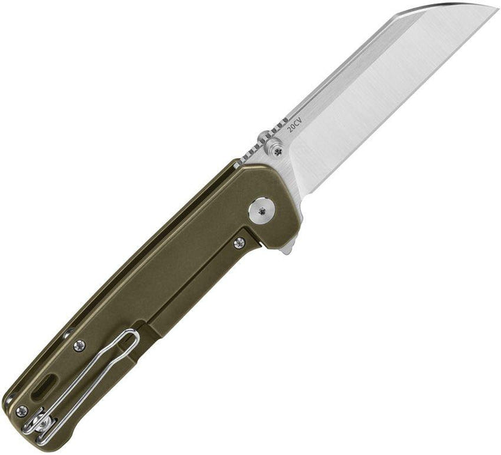 QSP Knife Penguin Plus Linerlock Bronze Stonewashed Titanium Two Tone 20CV - Knives.mx