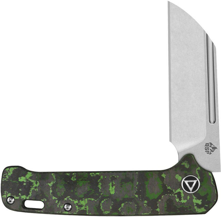 QSP Knife Penguin Slip Joint Jungle CF Satin 20CV - Knives.mx