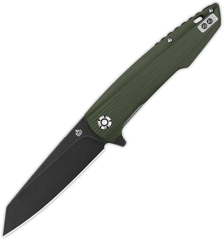 QSP Knife Phoenix Linerlock Green G10 Black Stonewash D2 - Knives.mx