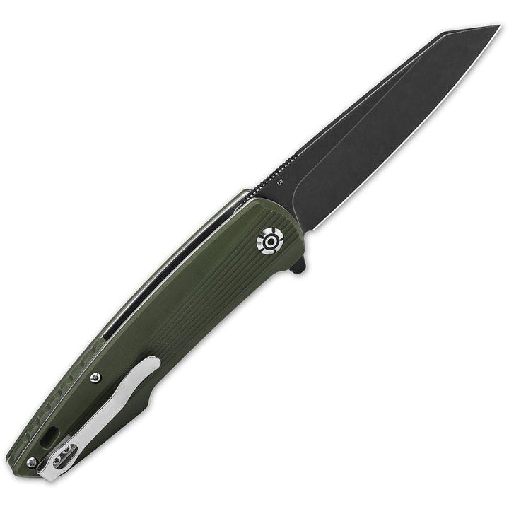 QSP Knife Phoenix Linerlock Green G10 Black Stonewash D2 - Knives.mx