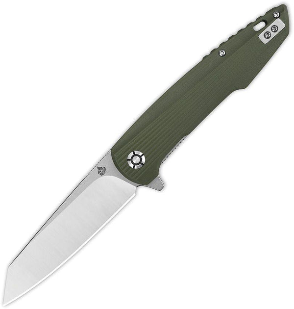 QSP Knife Phoenix Linerlock Green G10 Stonewash & Satin D2 - Knives.mx