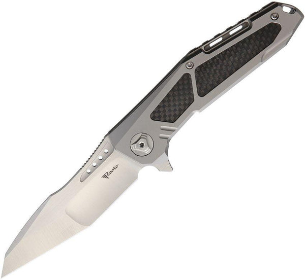 Reate Knives K3 Framelock Gray Titanium w CF Inlay Satin CTS-204P - Knives.mx