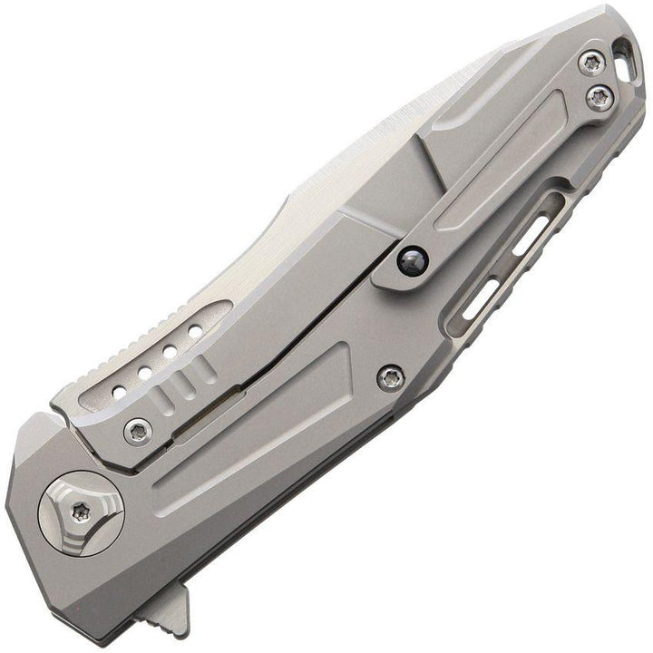 Reate Knives K3 Framelock Gray Titanium w CF Inlay Satin CTS-204P - Knives.mx