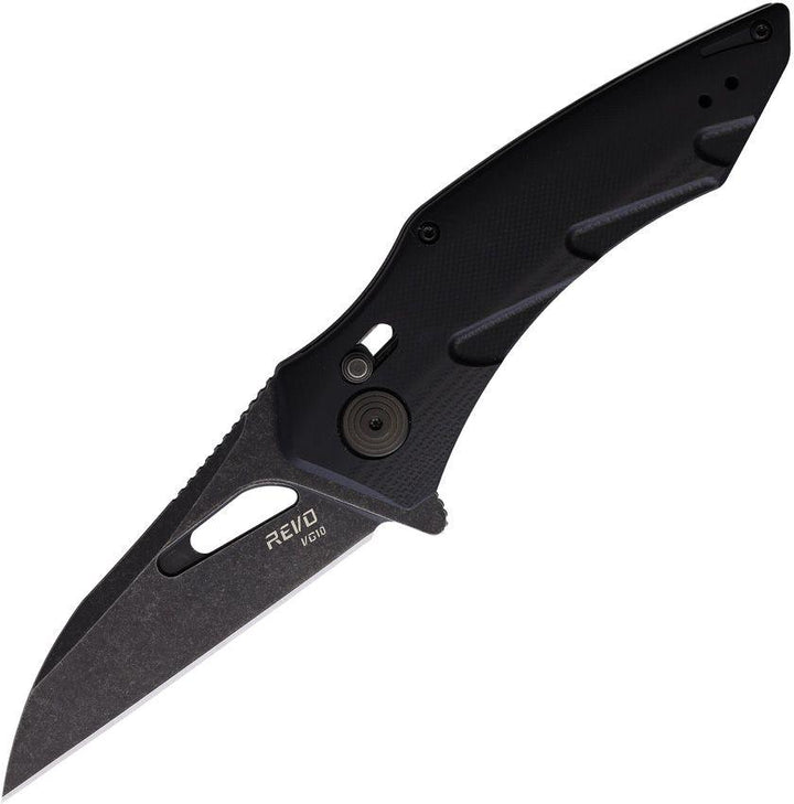 Revo Storm Crossbar Lock Blackout G10 Stonewash Wharncliffe VG-10 - Knives.mx