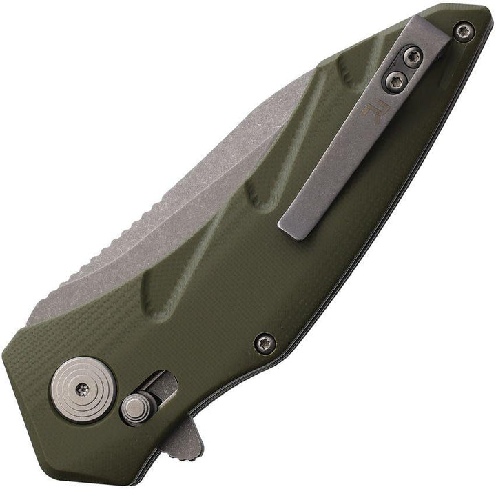 Revo Storm Crossbar Lock Green G10 Stonewash VG-10 - Knives.mx