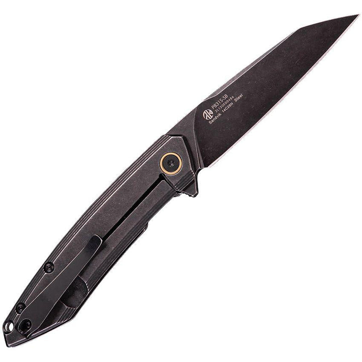 Ruike P831 Framelock Blackout Stainless Handle Stonewash 14C28N Sandvik - Knives.mx