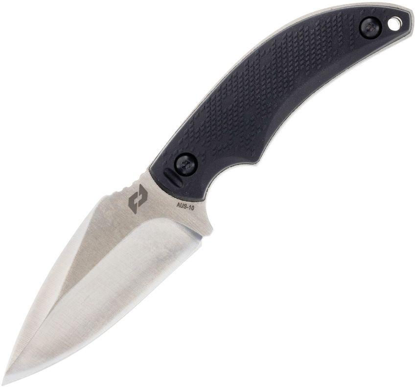 Schrade Adder Fixed Blade Black Rubberized Synthetic Handle Satin AUS-10A - Knives.mx