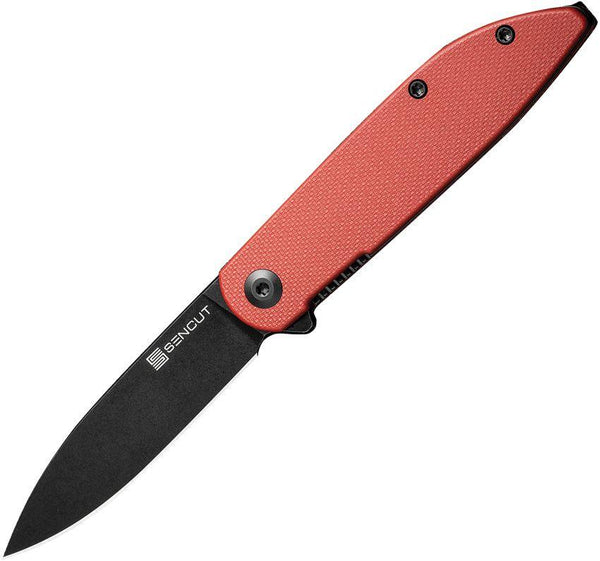 SENCUT BocII II Linerlock Burgundy G10 Black Stonewash D2 - Knives.mx